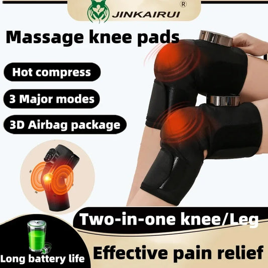 Jinkairui Heated Knee Massager For Cold Legs Heated Airbag Vibration Leg and Knee 2-in-1 Massager